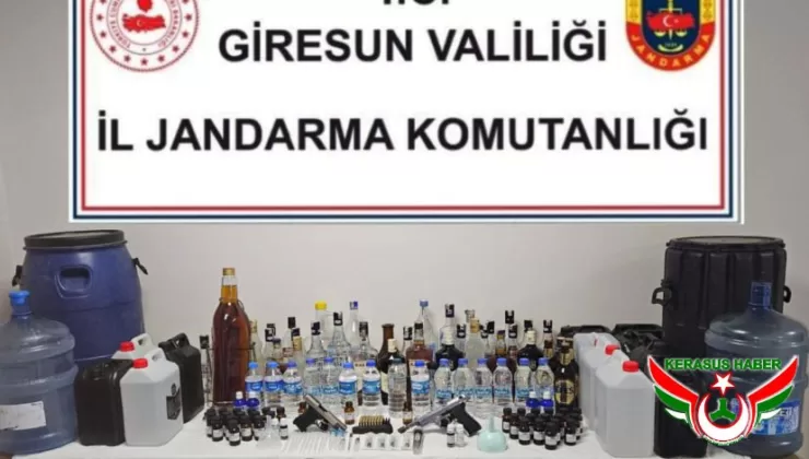 Jandarma’dan; Dereli’de Kaçak Alkol Operasyonu