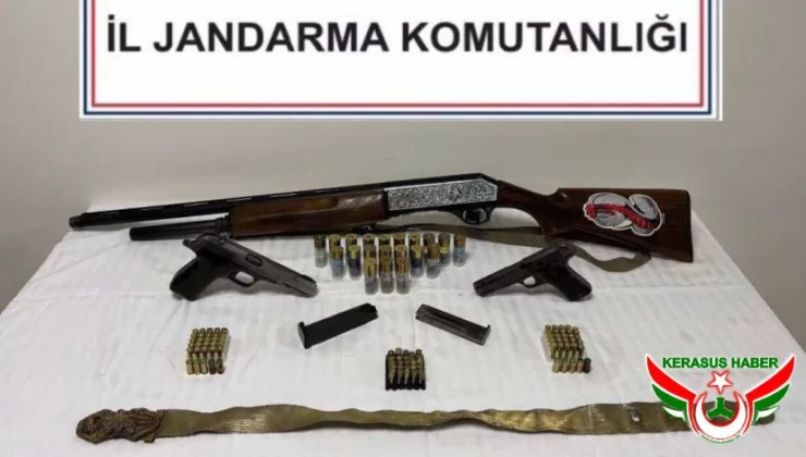 Jandarma’dan; Dereli’de Ruhsatsız Silah Operasyonu