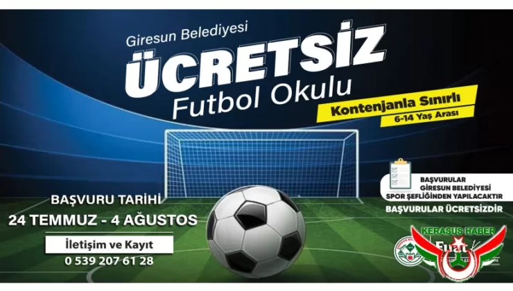 Giresun Belediyesi’nden Çocuklara Ücretsiz Futbol Okulu Fırsatı