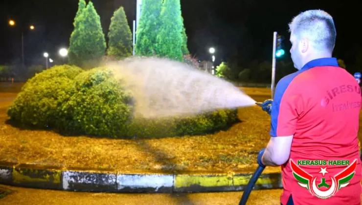 İtfaiye Ekipleri Yeşil Alanları Suluyor