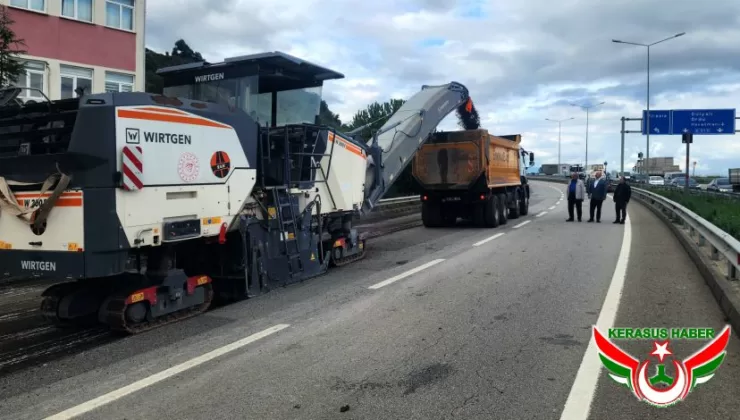 Otoban Yenileme Çalışması Piraziz’den Başladı