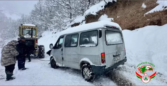 Aydındere’de 1,5 Metrelik Karla Zorlu Mücadele