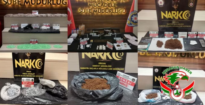 Polis’ten; Bulancak, Piraziz ve Espiye’de Narkotik Operasyonu