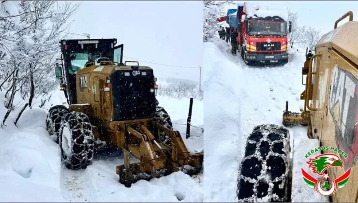 Mahsur Kalan Hayvan Yüklü Araç Kurtarıldı