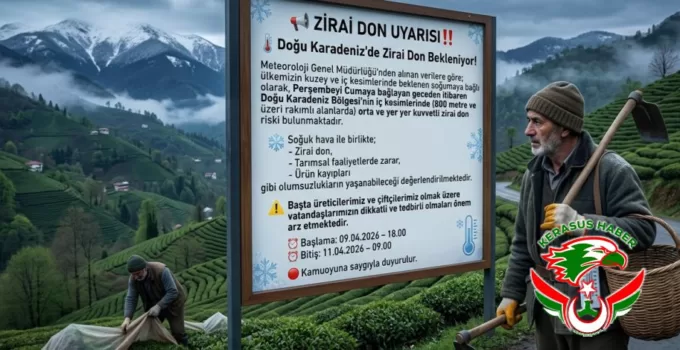 Giresun Valiliği’nden Kritik Uyarı: Zirai Don Kapıda!