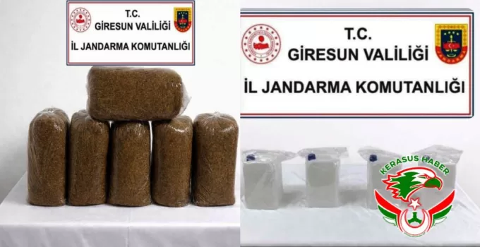 Jandarma’dan; Eynesil ve Tirebolu’da Kaçak Alkol ve Tütün Operasyonu