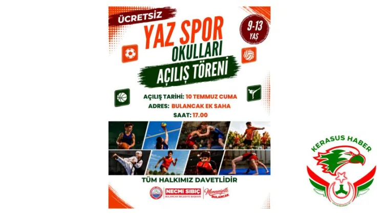 Yaz Spor Okulları Açılış Töreni Gerçekleştirilecek