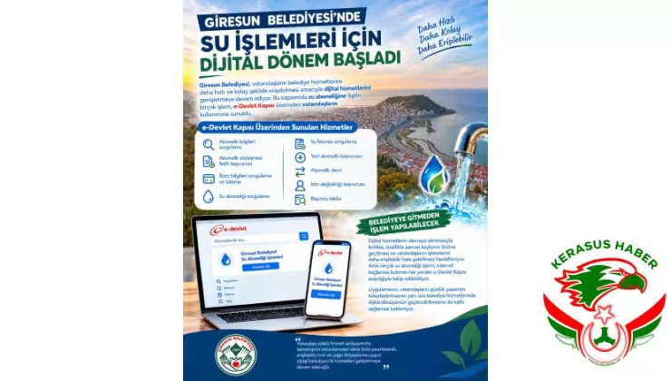 Giresun Belediyesi’nde Su İşlemlerinde Dijital Dönem