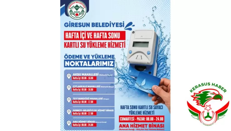 Giresun Belediyesi’nden, Kartlı Su Sayacı Bilgilendirmesi